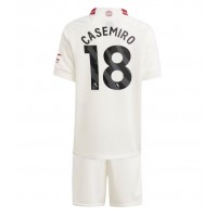 Manchester United Casemiro #18 Kolmas Peliasu Lasten 2023-24 Lyhythihainen (+ Lyhyet housut)